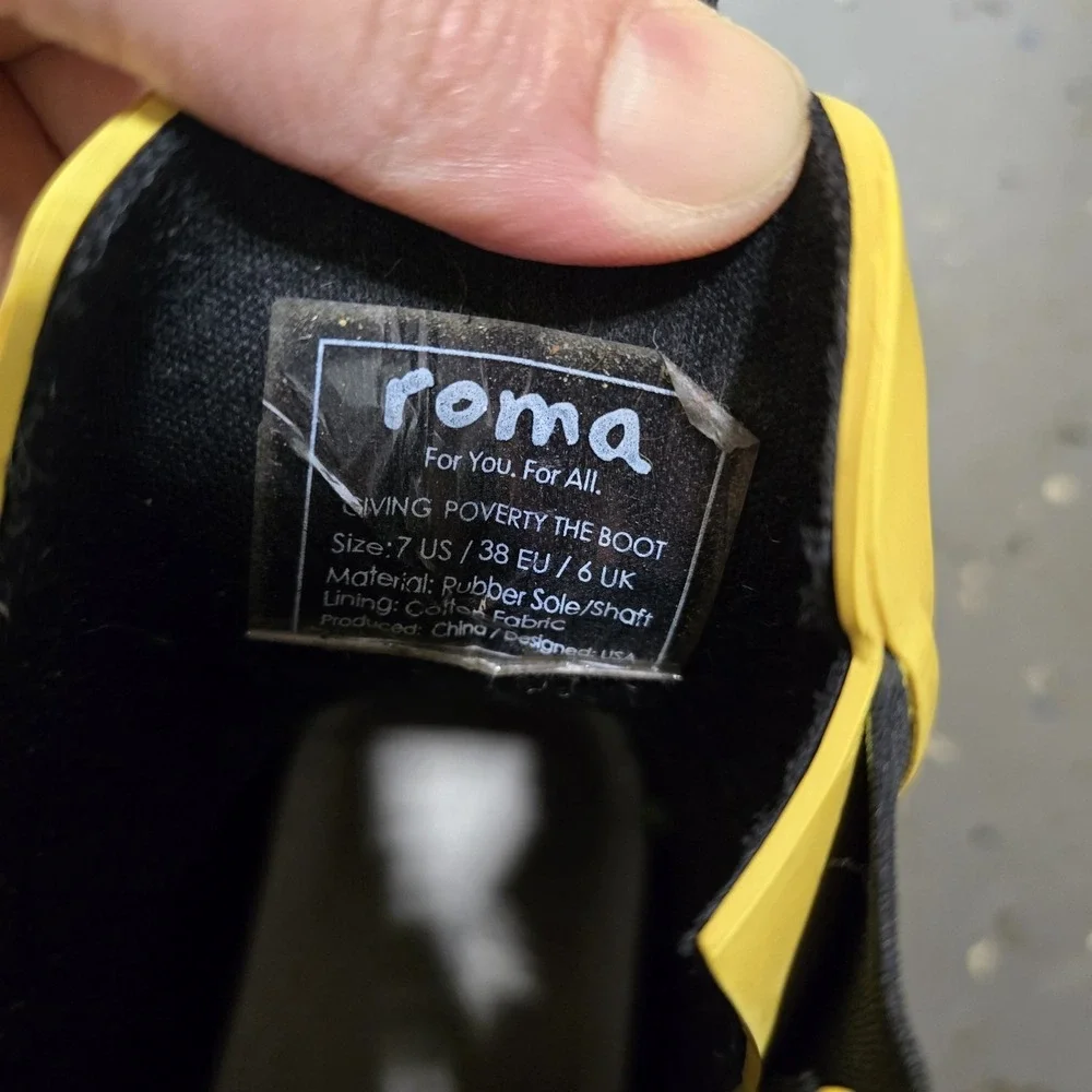 ROMA‎ Boots Women's Chelsea Rain Boots Yellow Rubber Ankle Booties Size 7 US...